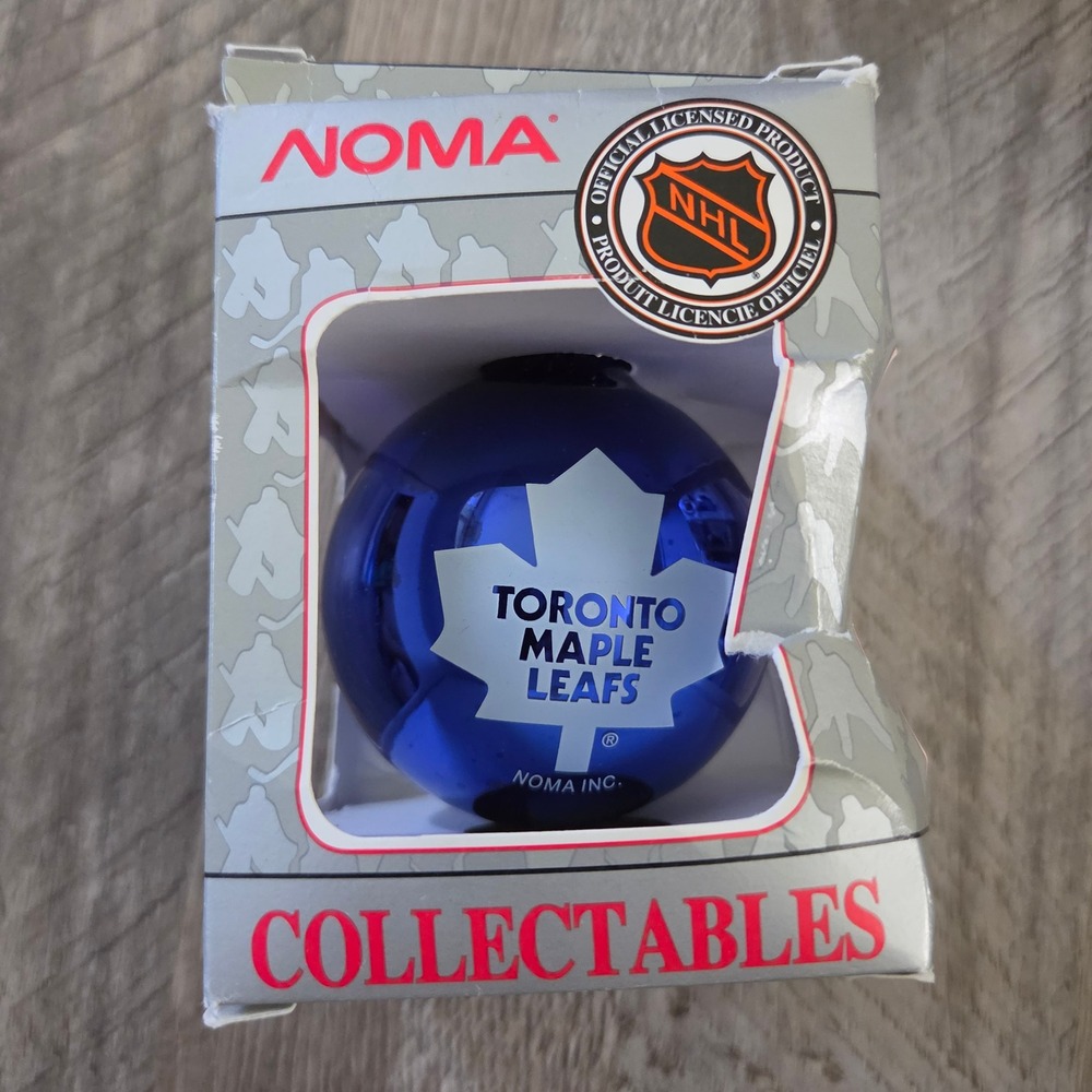 Vintage 1993 Toronto Maple Leafs NHL Glass Ball Ornament NOMA Blue Collectible